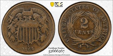 1864 2C Large Motto F12BN