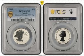 2012 $20 Diamond Jubilee .9999 Ag SP69