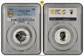 2013 $20 Hockey .9999 Silver SP68