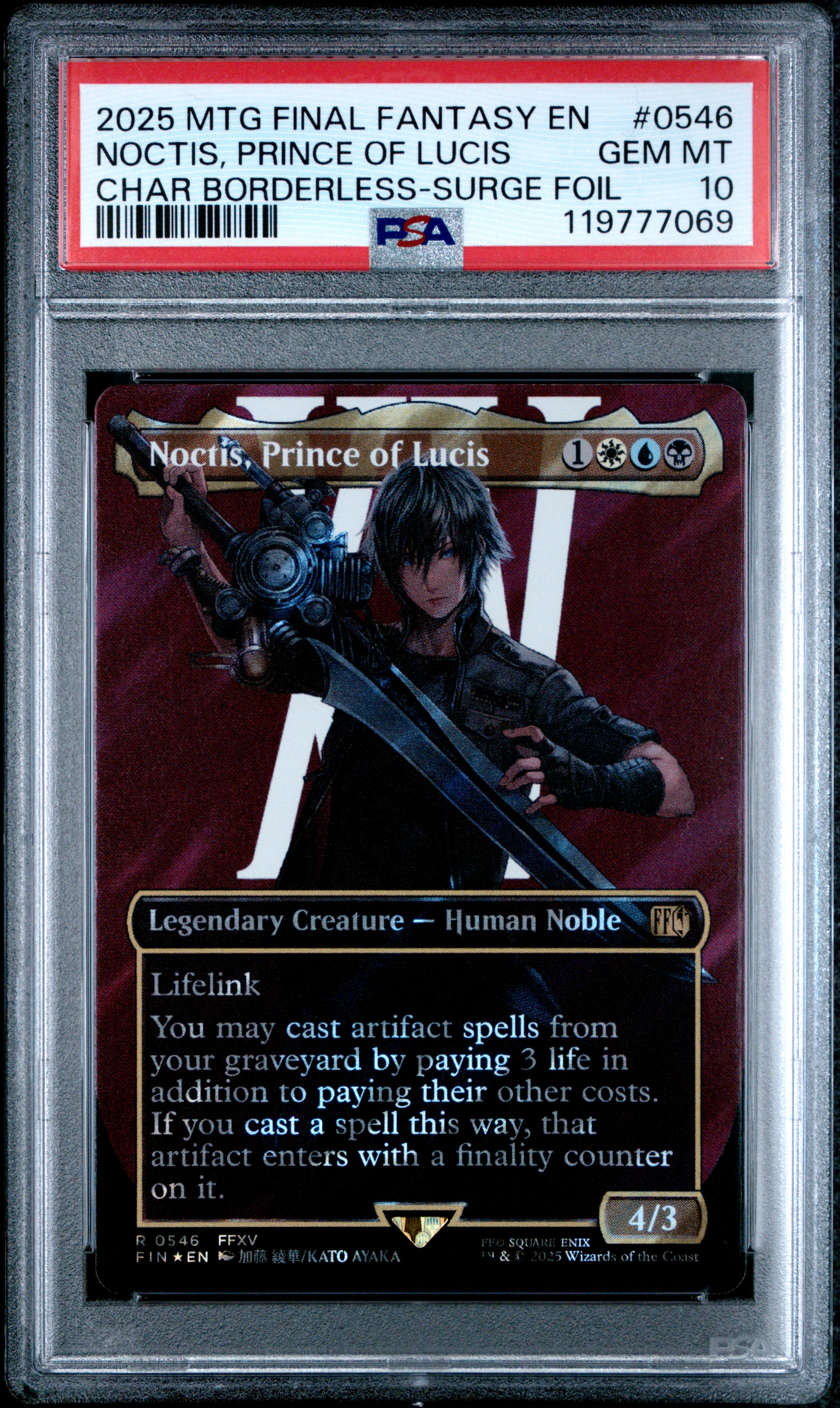 2025 #0546 Noctis, Prince of Lucis PSA 10 Final Fantasy Magic The Gathering
