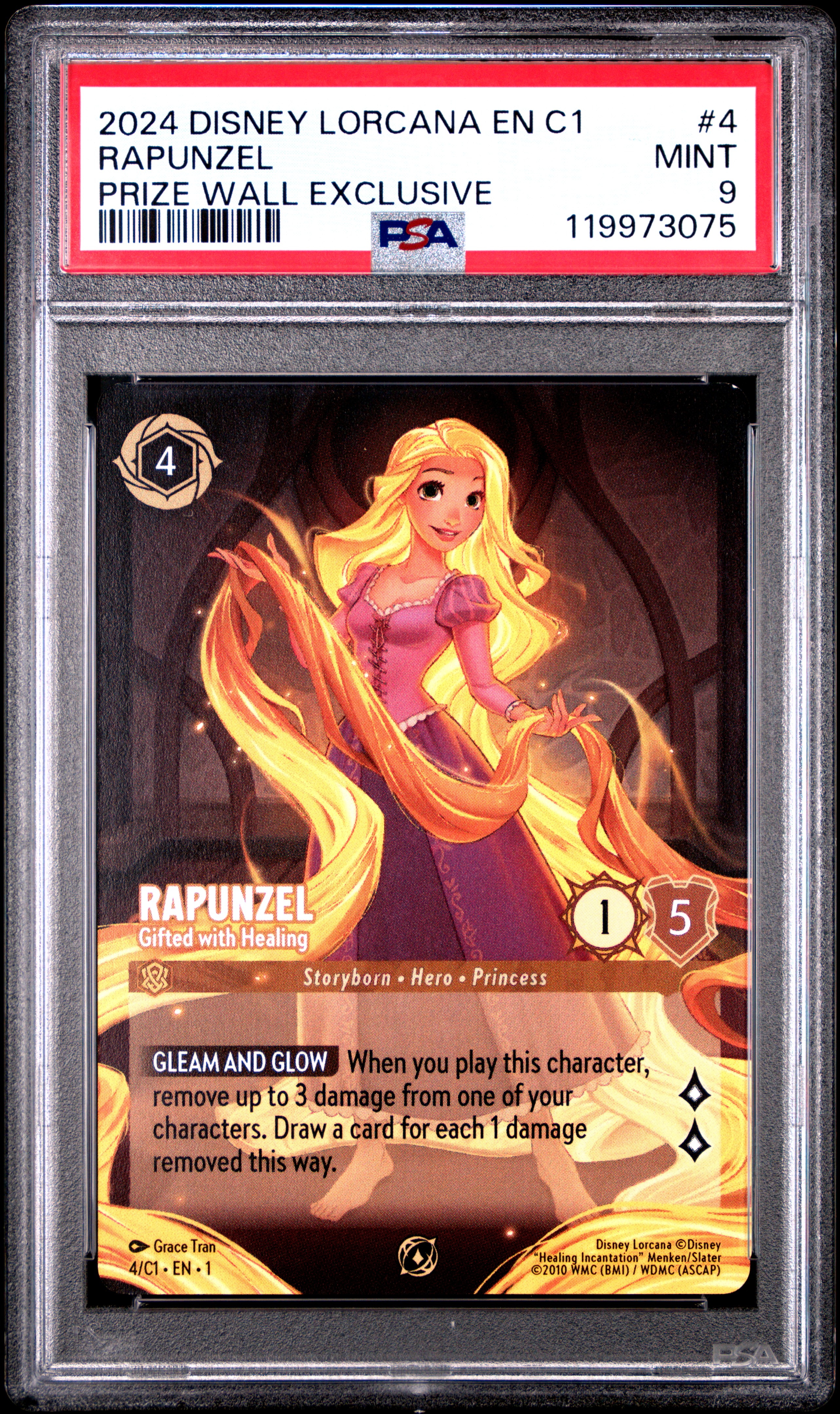 2024 #4 Rapunzel - Gifted With Healing PSA 9 Disney Lorcana EN C1-Lorcana Challenge Promo