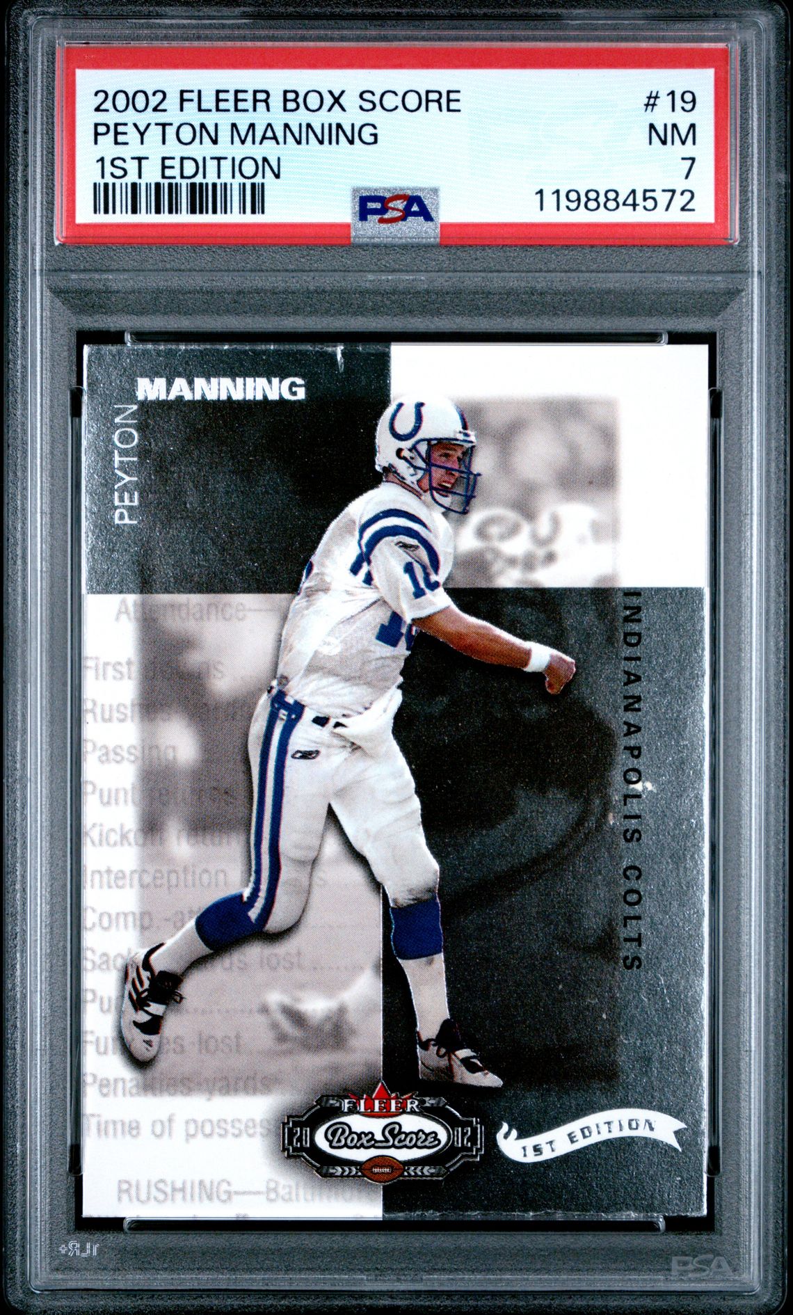 2002 Fleer FLEER BOX SCORE 1ST EDITION #19 Peyton Manning front
