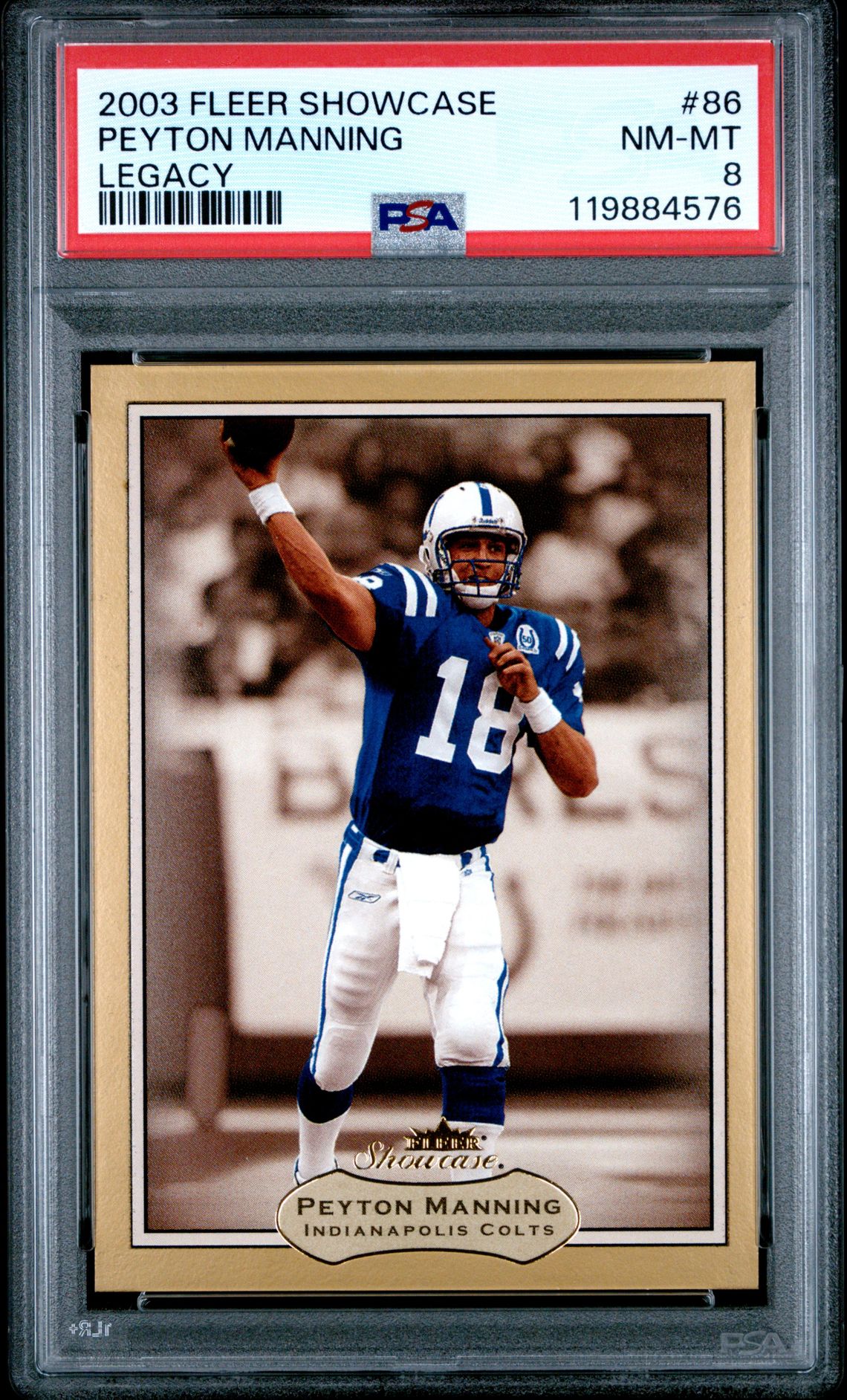 2003 Fleer FLEER SHOWCASE LEGACY #86 Peyton Manning front
