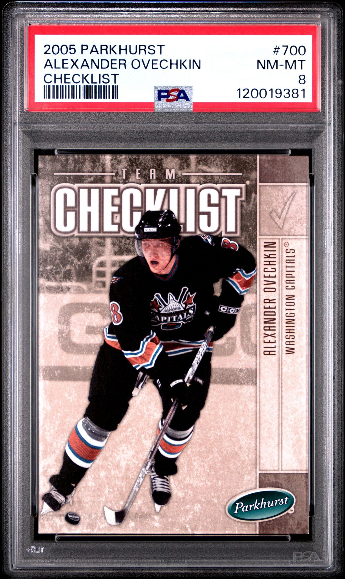 2005 PARKHURST CHECKLIST #700 Alexander Ovechkin front