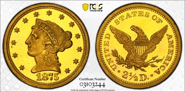 1875 $2.50 PR63+ CAM