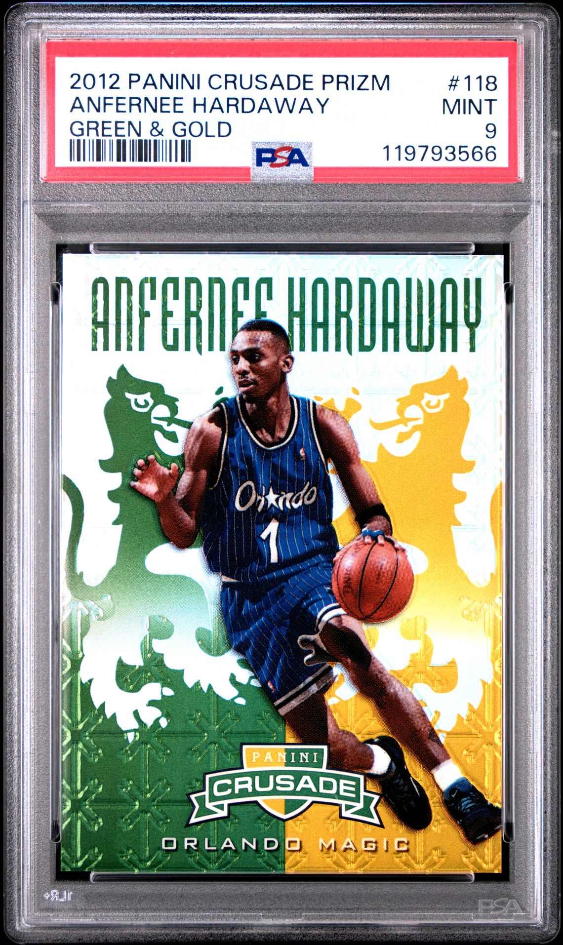 2012 Panini PANINI CRUSADE PRIZM GREEN & GOLD #118 Anfernee Hardaway front