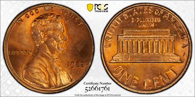 1982 1C Bronze, Small Date MS66+ RD