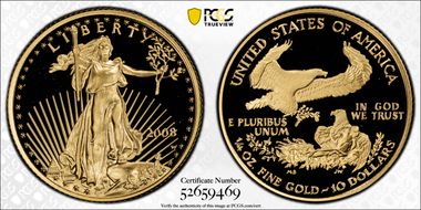 2008-W $10 Gold Eagle PR70DCAM