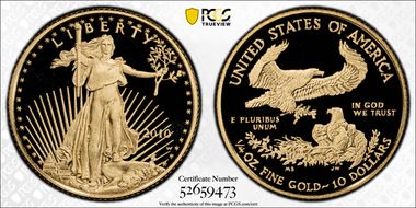 2010-W $10 Gold Eagle PR70DCAM
