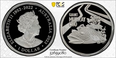 2023 $1 Giant Murray Cod Ag Aussie Big Things PR70DCAM