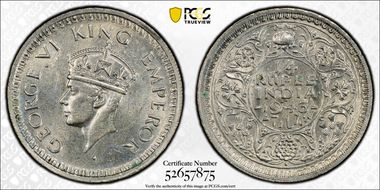 1943(B) 1/4 Rup SW-9.89 MS62