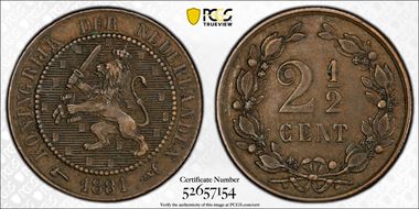 1881 2 1/2C KM-108 AU50BN