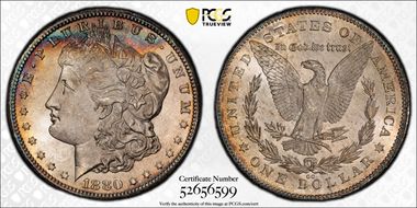 1880-CC $1 VAM 7 8/7 Rev of 78 MS66+