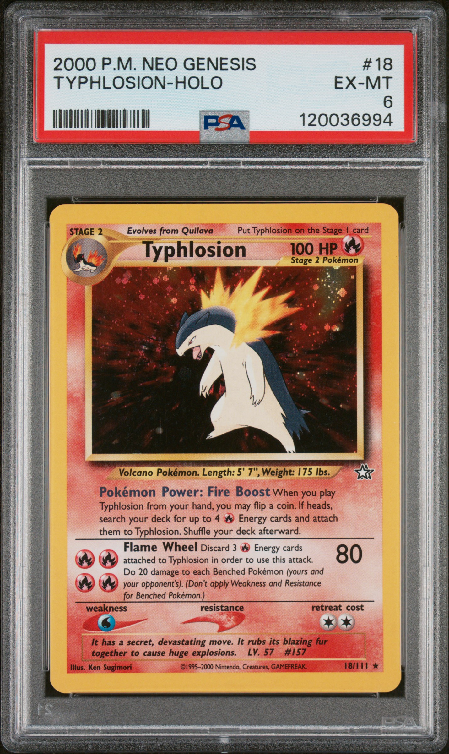 Pokemon Collection's 2000 Pokemon Neo Genesis Typhlosion-Holo #18