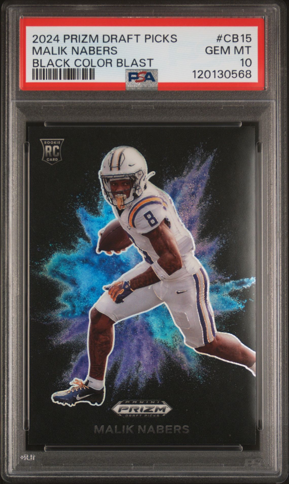 2024 Panini PANINI PRIZM DRAFT PICKS BLACK COLOR BLAST #CB15 Malik Nabers front