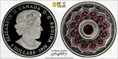 2018 $5  January Birthstone PR70DCAM