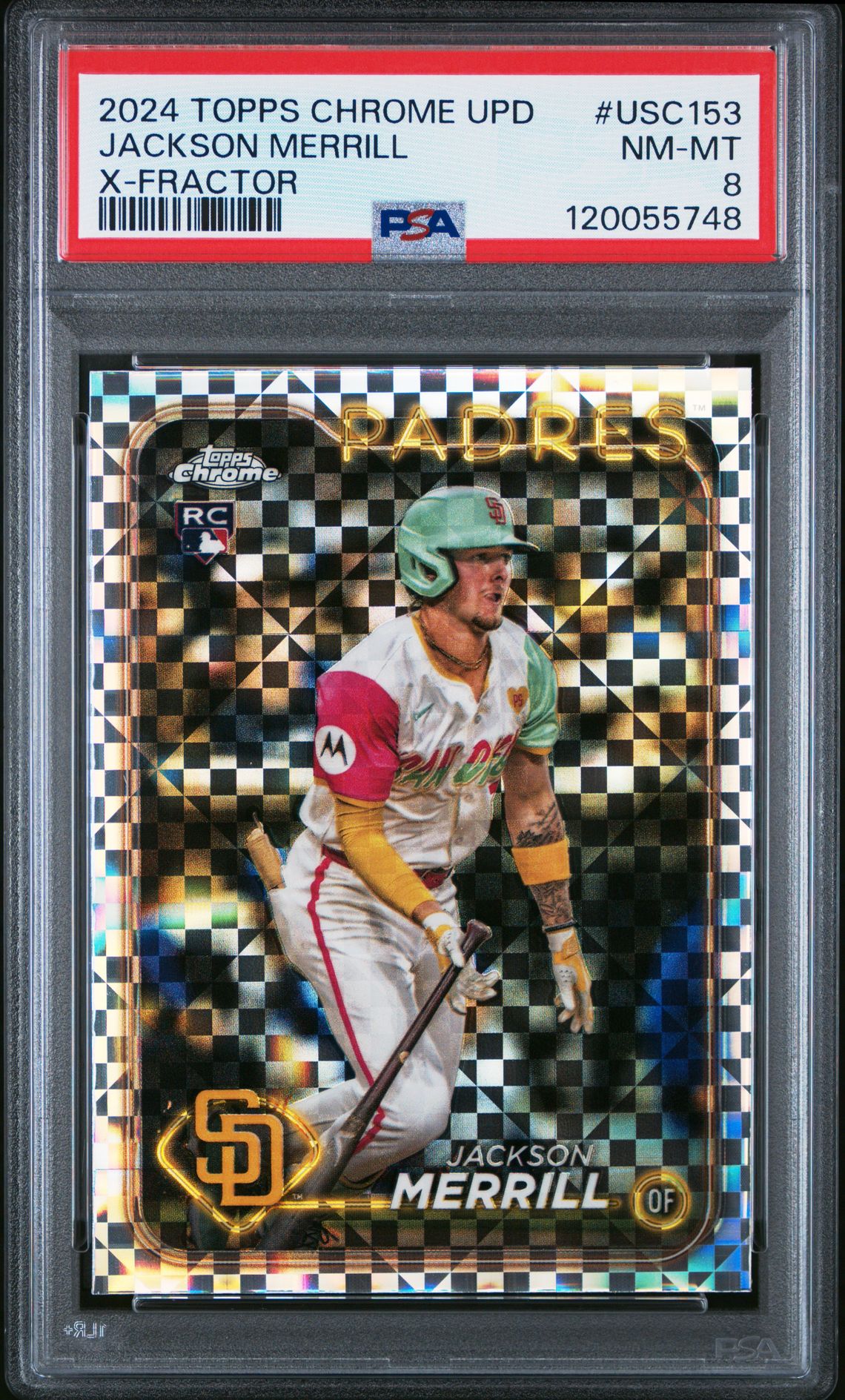 2024 Topps Chrome Update Jackson Merrill #Usc153 (X-Fractor) Nm-Mt 8 front