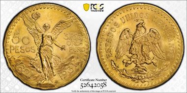 1931 50 Peso KM-481  Au MS64