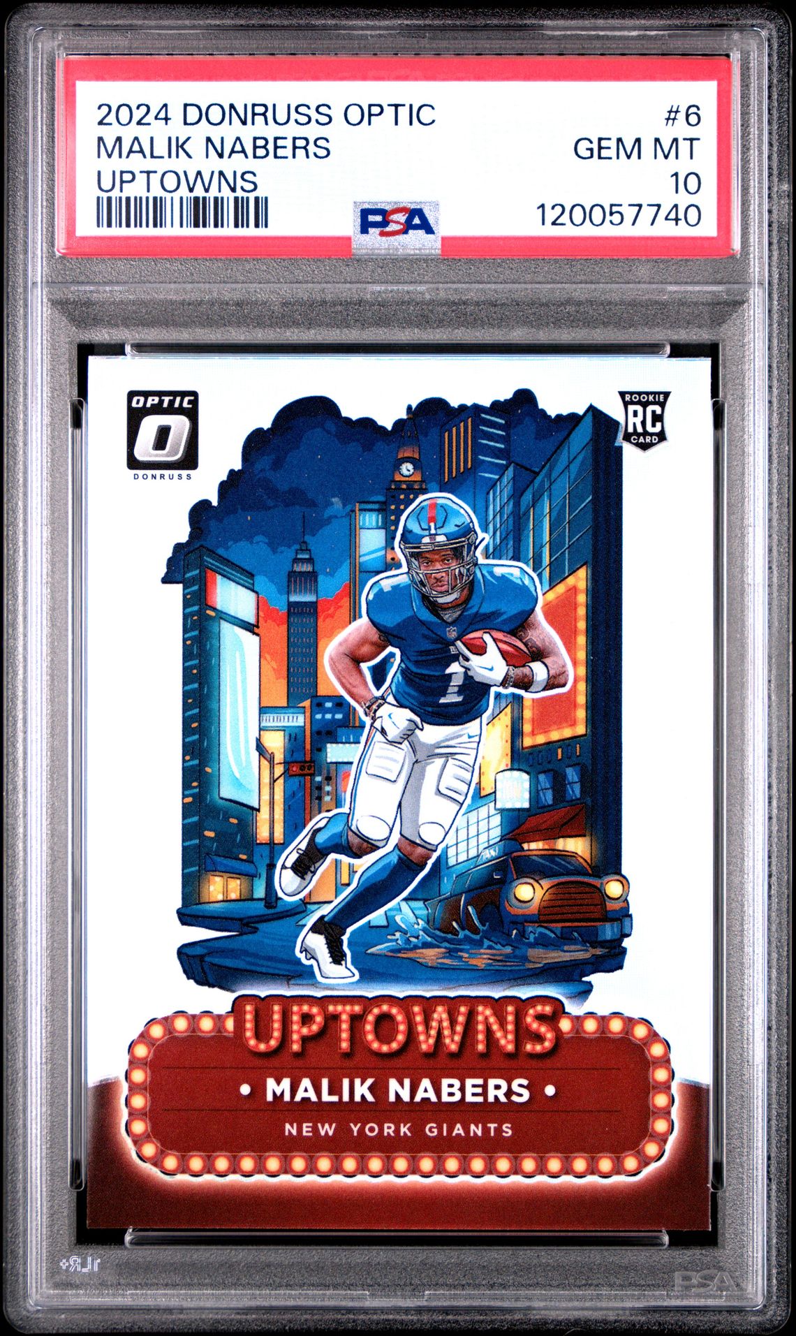 2024 Panini Donruss Optic Uptowns Malik Nabers #6 Gem Mt 10 front