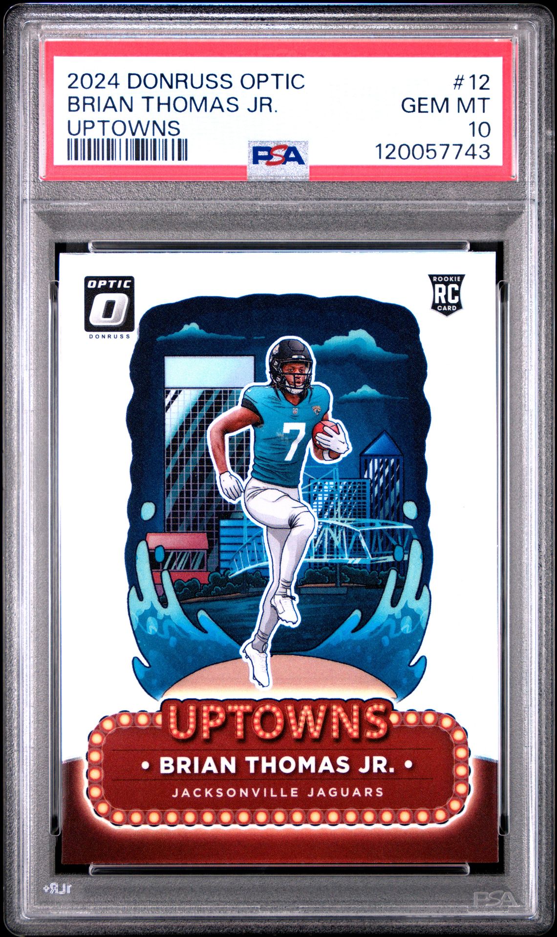 2024 Panini Donruss Optic Uptowns Brian Thomas Jr. #12 Gem Mt 10 front