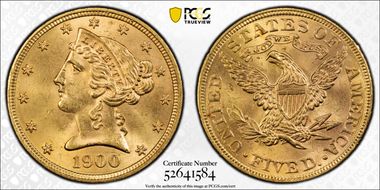 1900 $5 MS64