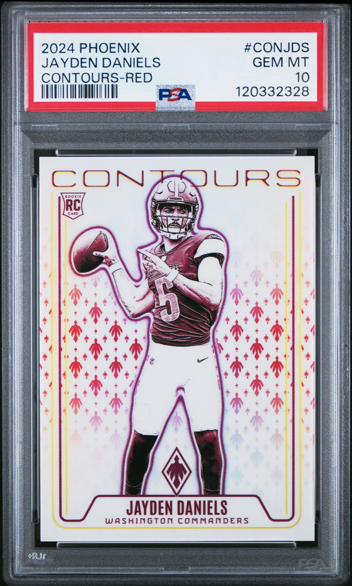 2024 Panini Phoenix Contours Jayden Daniels #Conjds (Contours-Red) Gem Mt 10 front