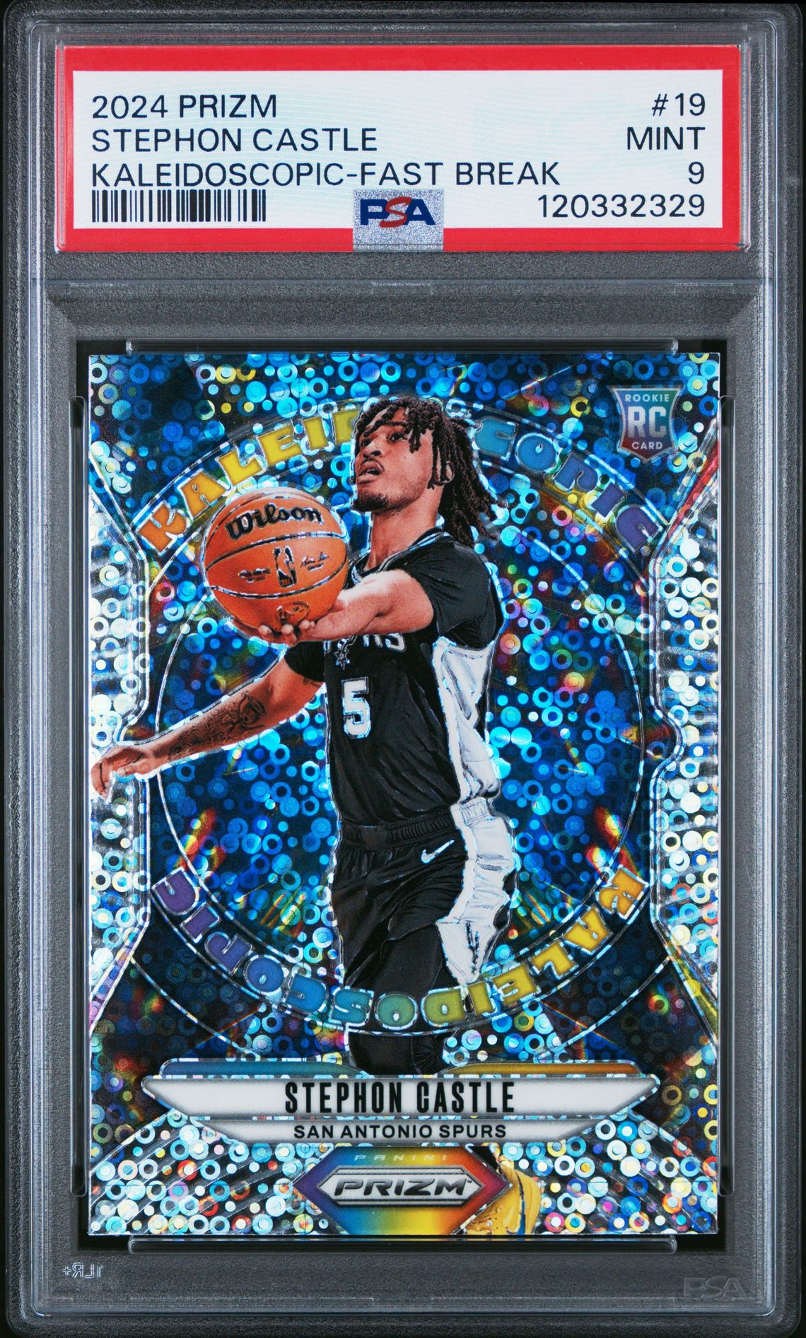2024 Panini Prizm Kaleidoscopic Stephon Castle #19 (Kaleidoscopic-Fast Break) Mint 9 front