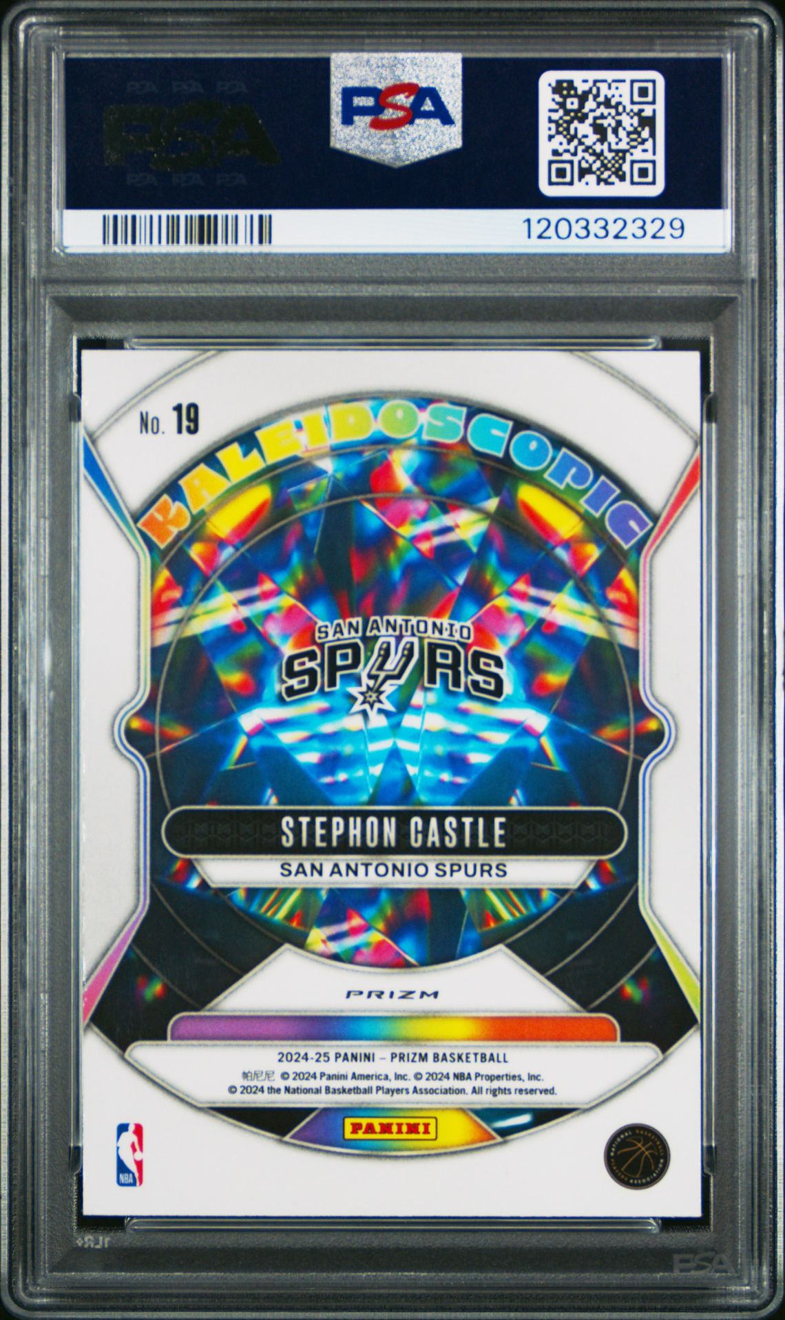 2024 Panini Prizm Kaleidoscopic Stephon Castle #19 (Kaleidoscopic-Fast Break) Mint 9 back