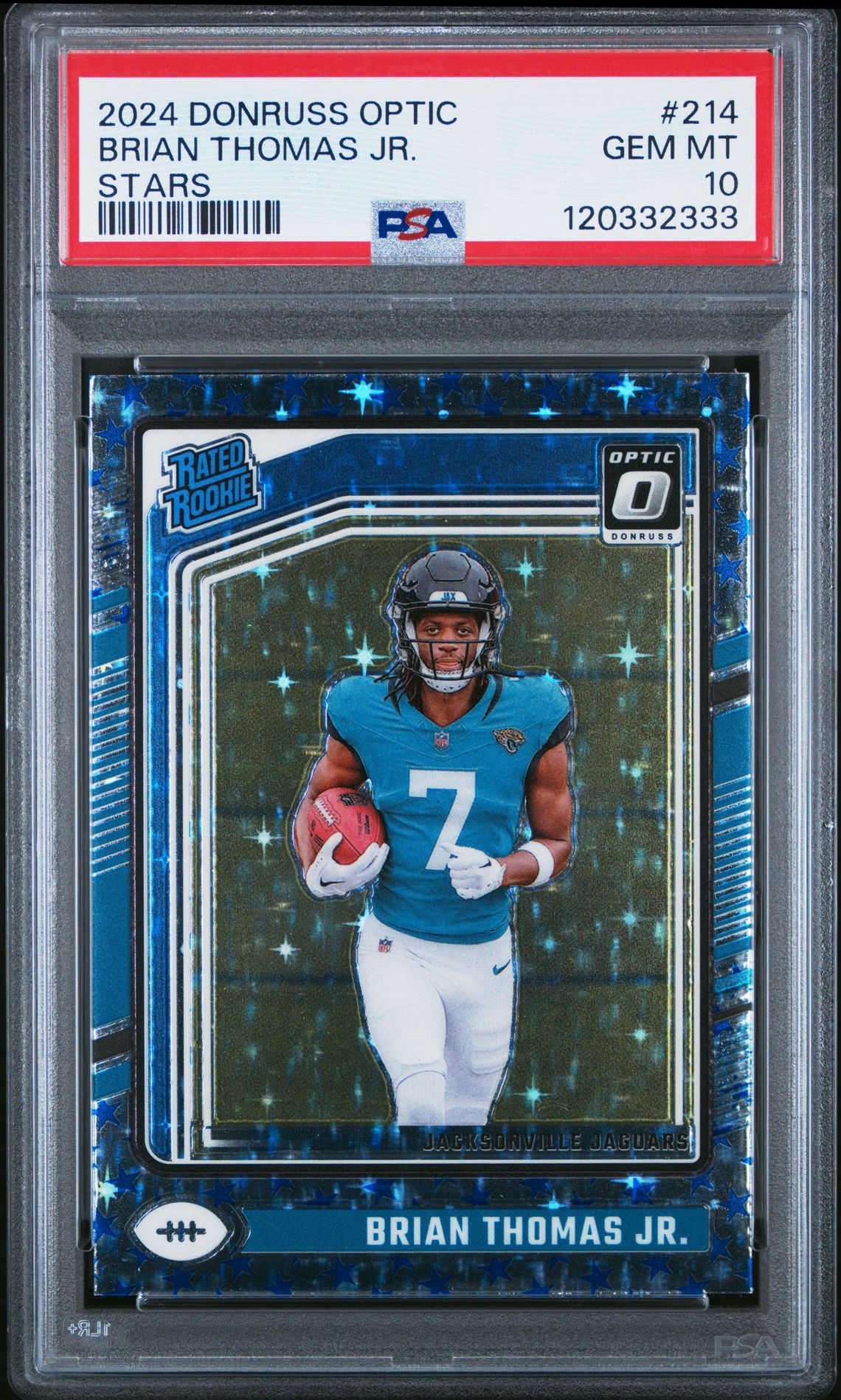 2024 Panini Donruss Optic Brian Thomas Jr. #214 (Stars) Gem Mt 10 front