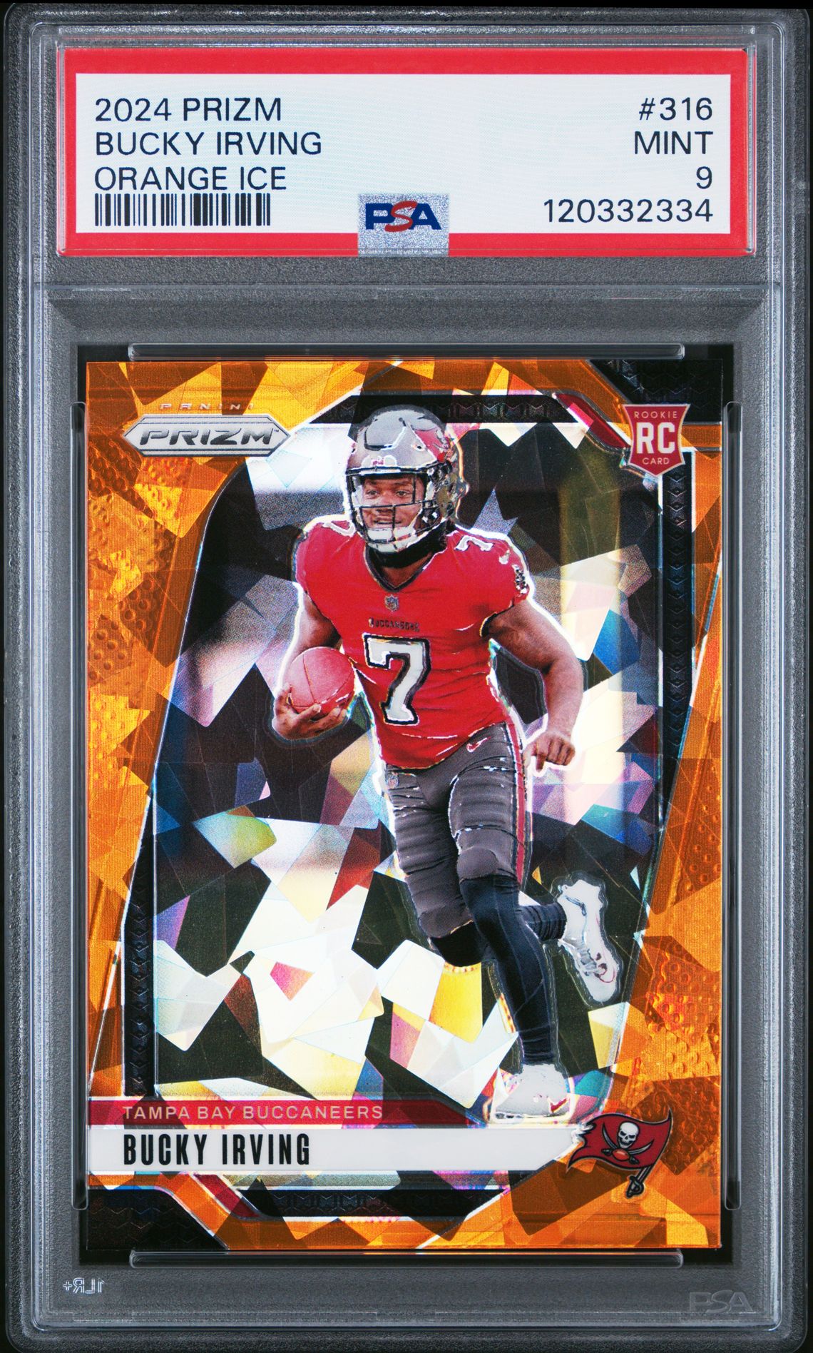 2024 Panini Prizm Bucky Irving #316 (Orange Ice) Mint 9 front