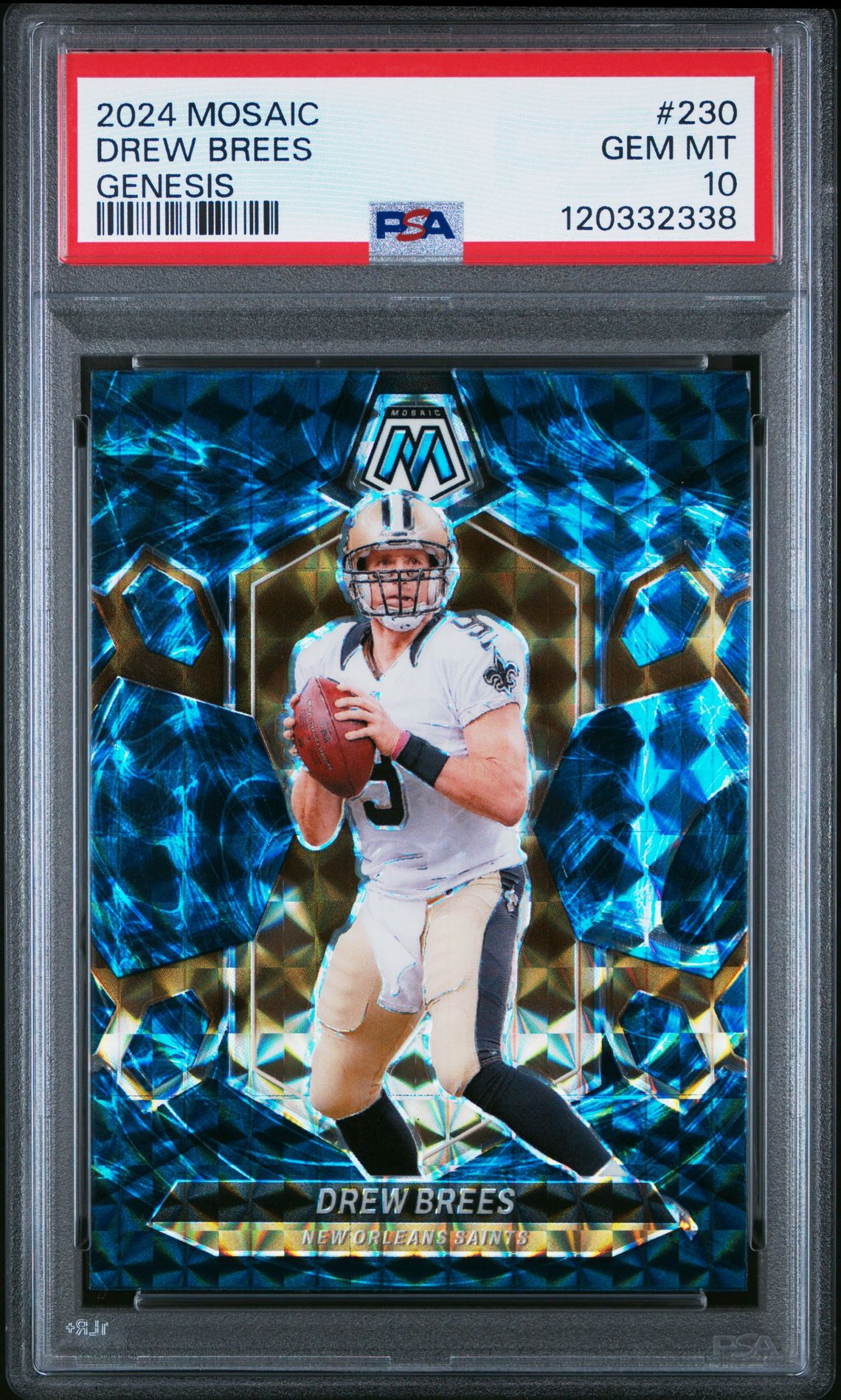 2024 Panini Mosaic Drew Brees #230 (Genesis) Gem Mt 10 front