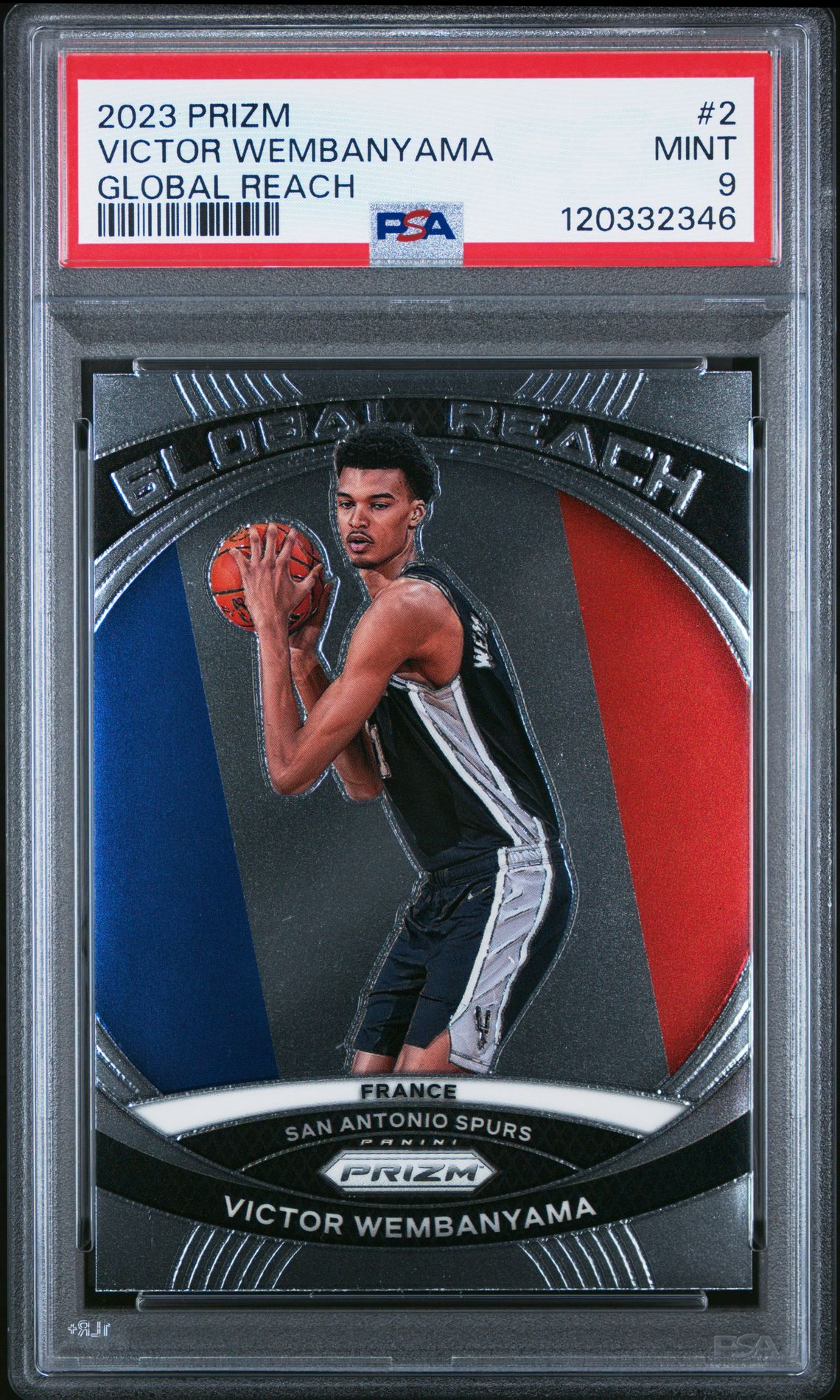 2023 Panini Prizm Global Reach Victor Wembanyama #2 Mint 9 front