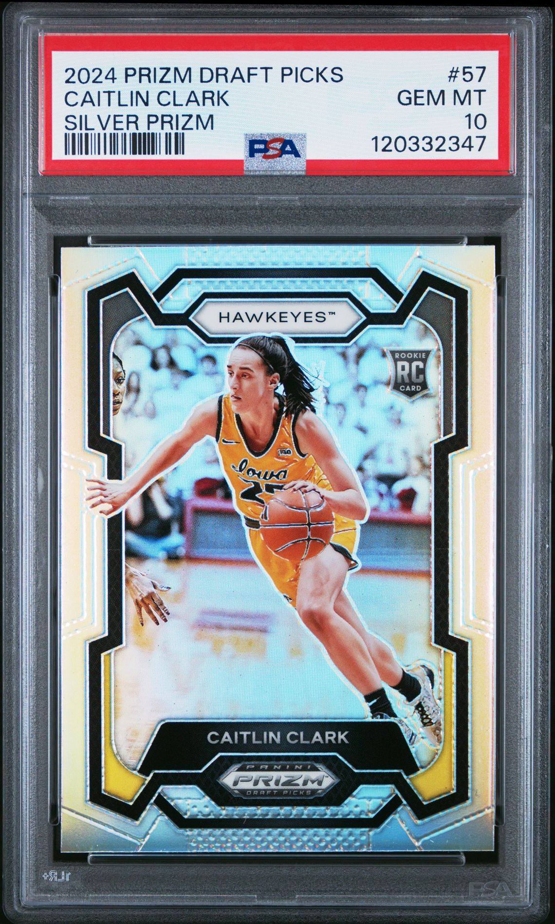 2024 Panini Prizm Draft Picks Caitlin Clark #57 (Silver Prizm) Gem Mt 10 front