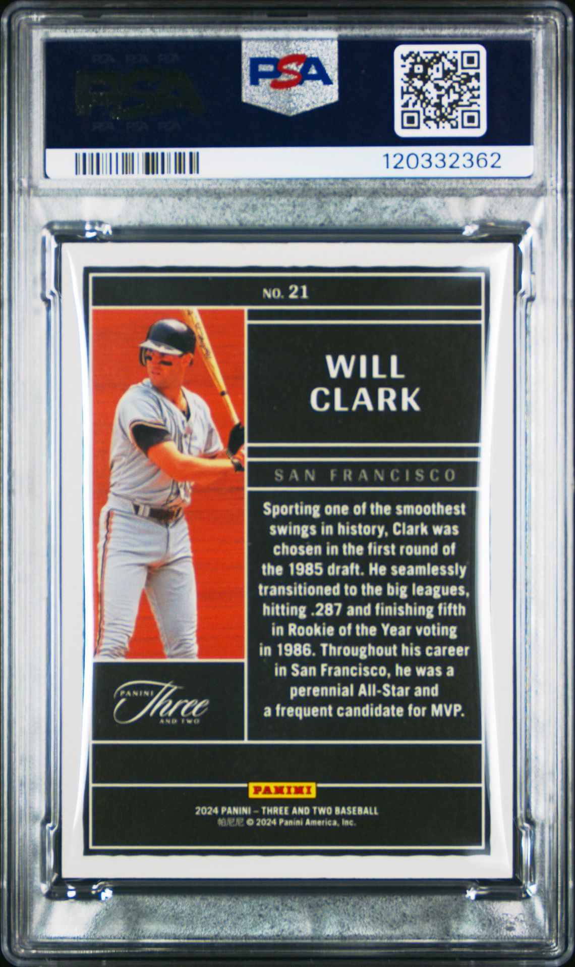 2024 Panini Three And Two Draft Class Will Clark #21 (Draft Class-Full Count) Gem Mt 10 back