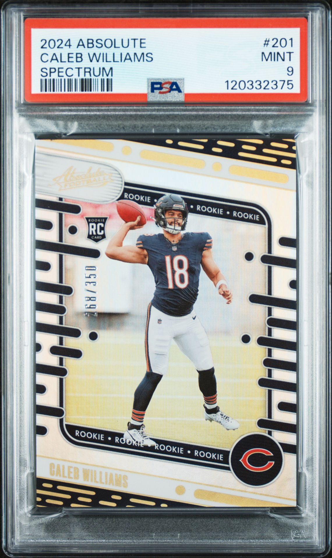 2024 Panini Absolute Caleb Williams #201 (Spectrum) Mint 9 front