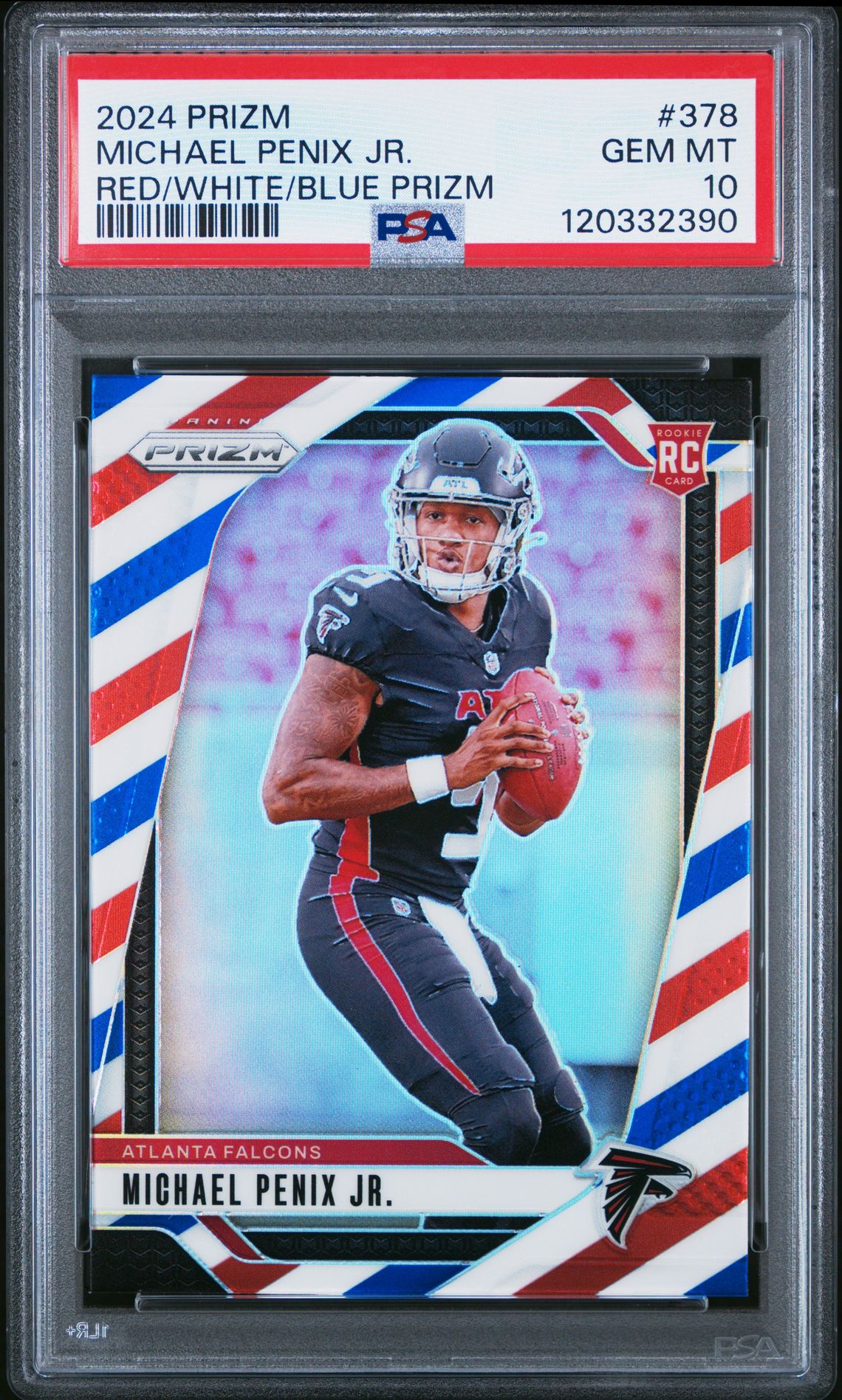 2024 Panini Prizm Michael Penix Jr. #378 (Red/White/Blue Prizm) Gem Mt 10 front