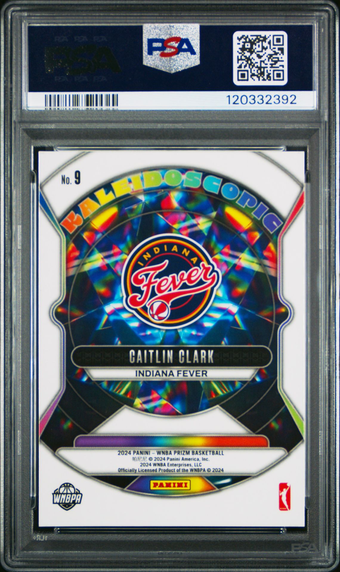 2024 Panini Prizm Wnba Kaleidoscopic Caitlin Clark #9 Gem Mt 10 back