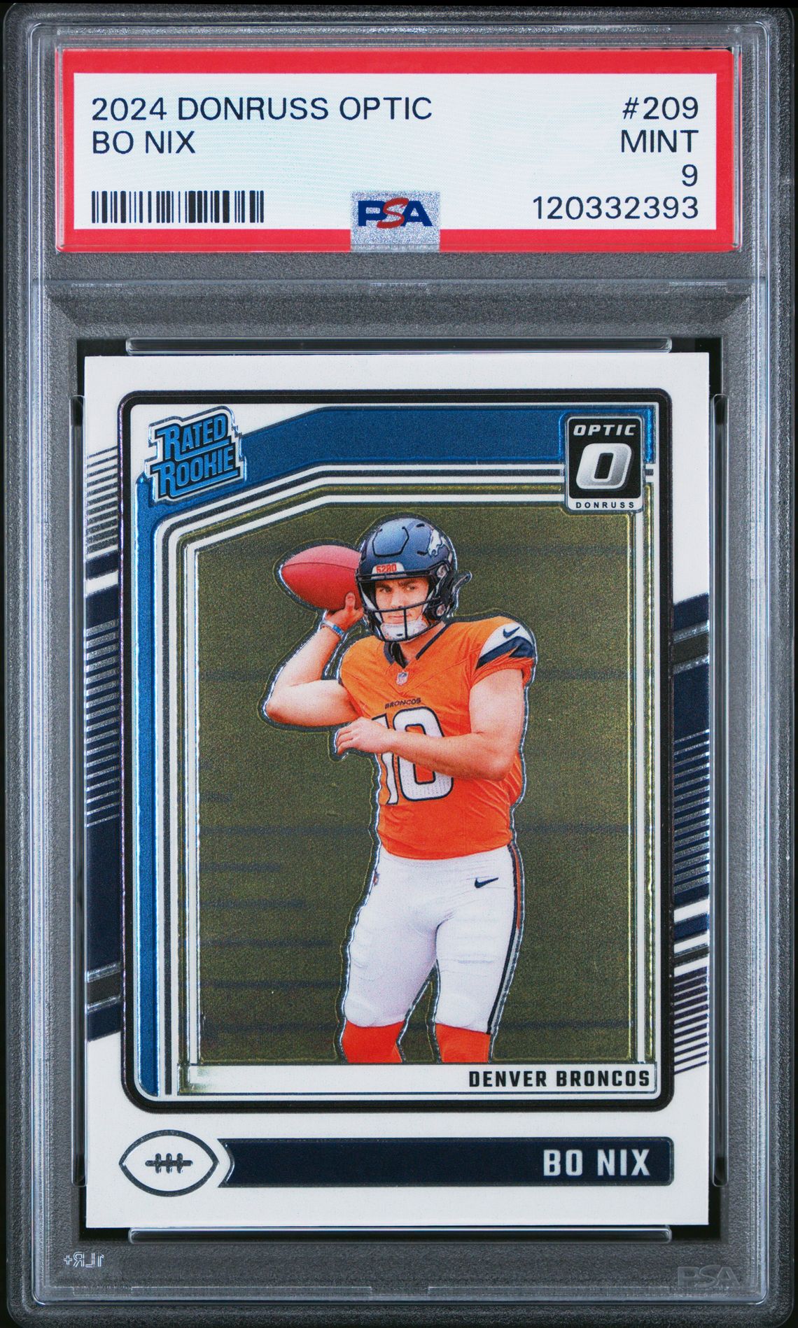 2024 Panini Donruss Optic Bo Nix #209 Mint 9 front
