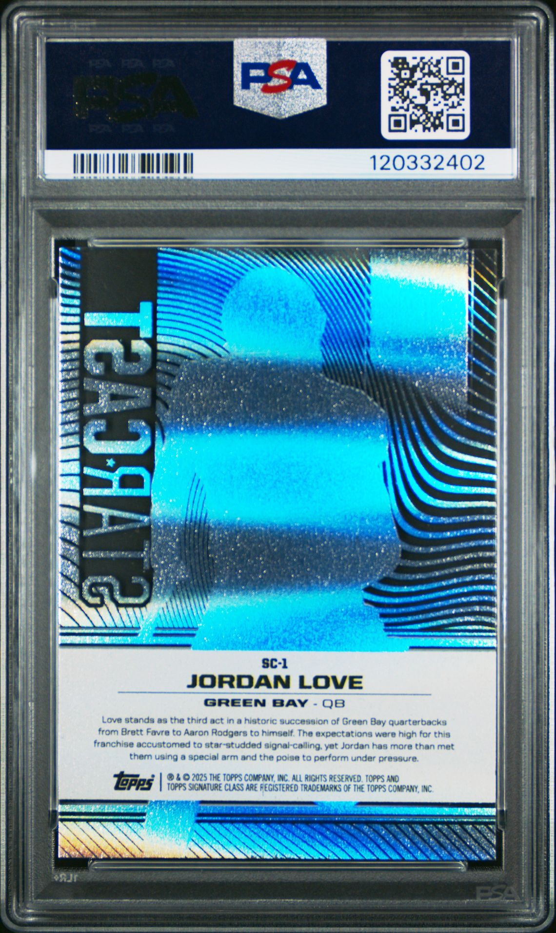2024 Topps Signature Class Star Cast Jordan Love #Sc1 Gem Mt 10 back