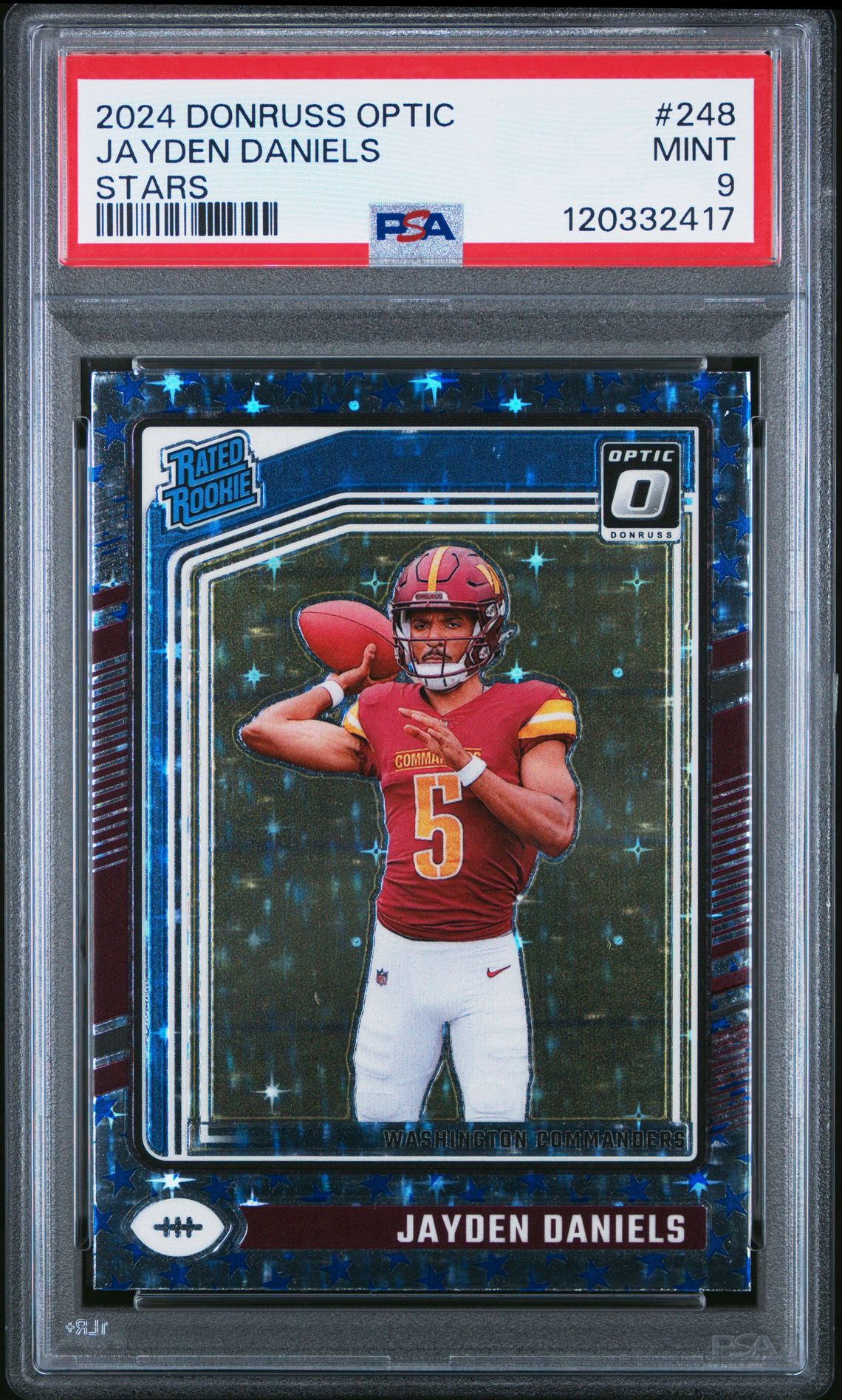 2024 Panini Donruss Optic Jayden Daniels #248 (Stars) Mint 9 front