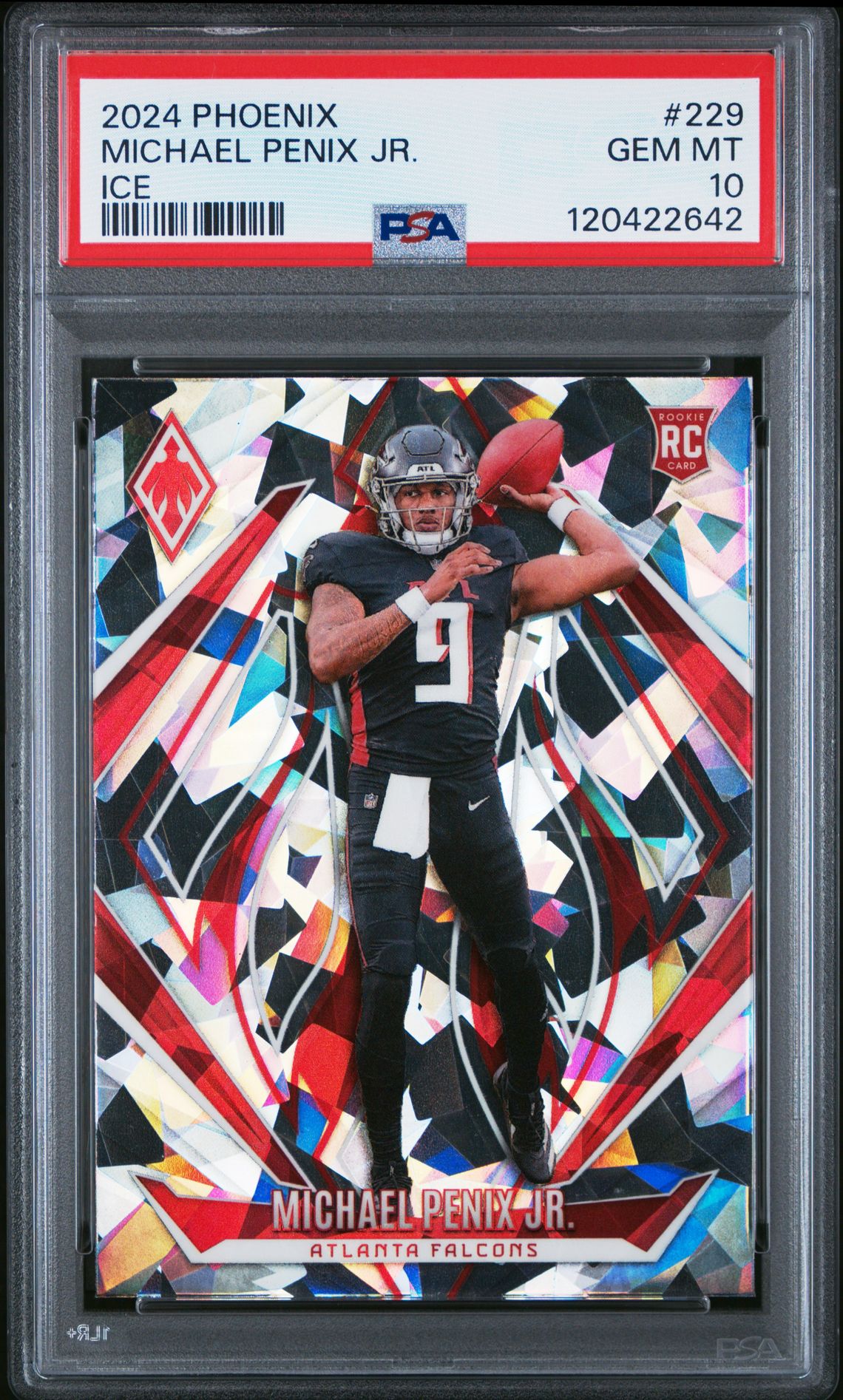 2024 Panini Phoenix Michael Penix Jr. #229 (Ice) Gem Mt 10 front