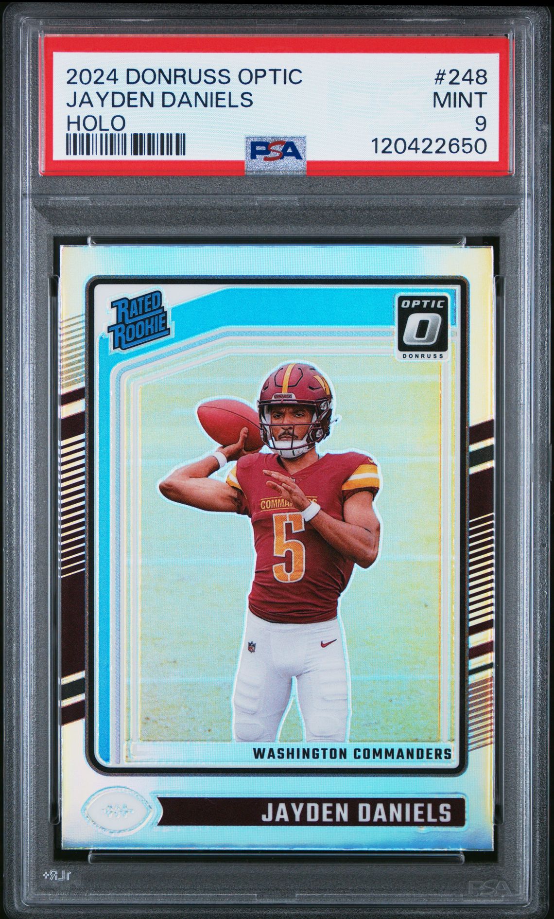 2024 Panini Donruss Optic Jayden Daniels #248 (Holo) Mint 9 front