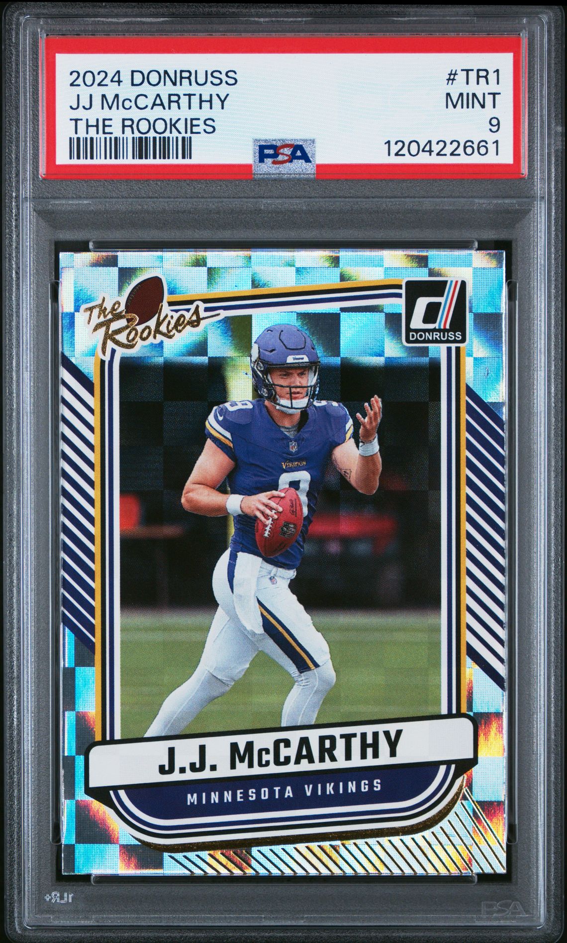 2024 Panini Donruss The Rookies Jj Mccarthy #Tr1 Mint 9 front