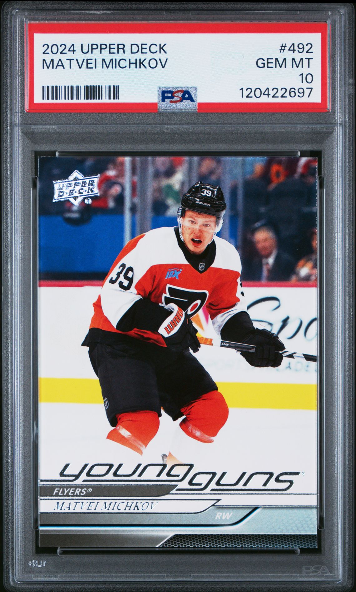 2024 Upper Deck Matvei Michkov #492 Gem Mt 10 front