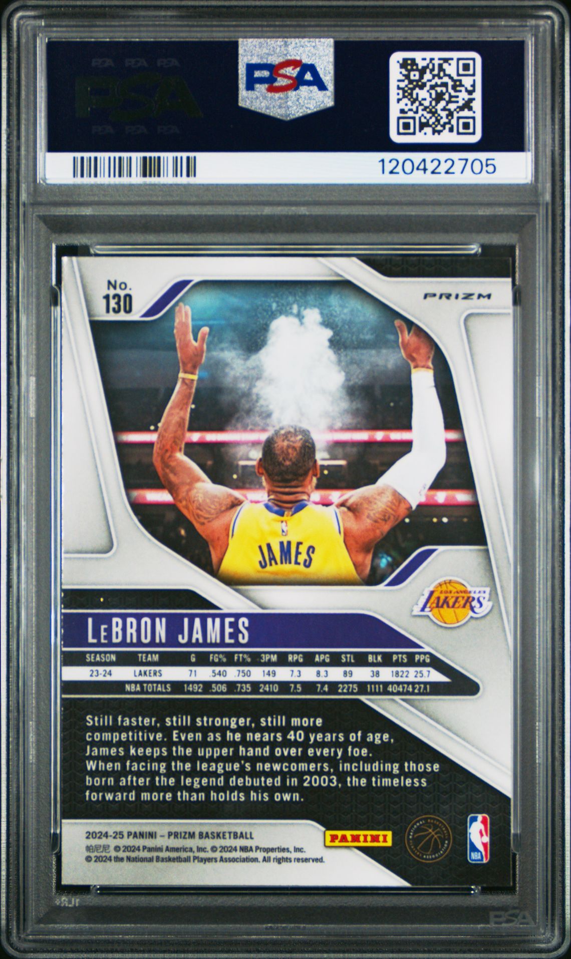 2024 Panini Prizm Lebron James #130 (Silver Prizm) Mint 9 back