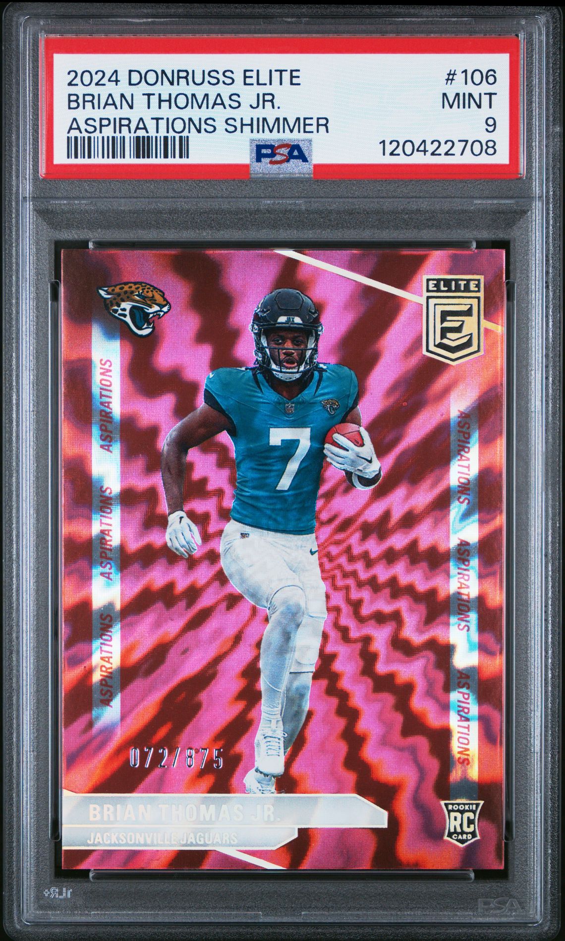 2024 Panini Donruss Elite Brian Thomas Jr. #106 (Aspirations Shimmer) Mint 9 front