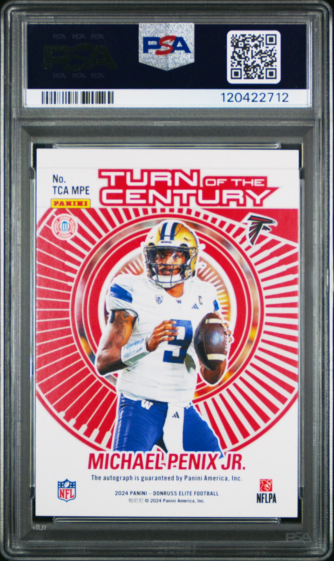 2024 Panini Donruss Elite Turn Of The Century Autographs Michael Penix Jr. #Tcampe Mint 9 back