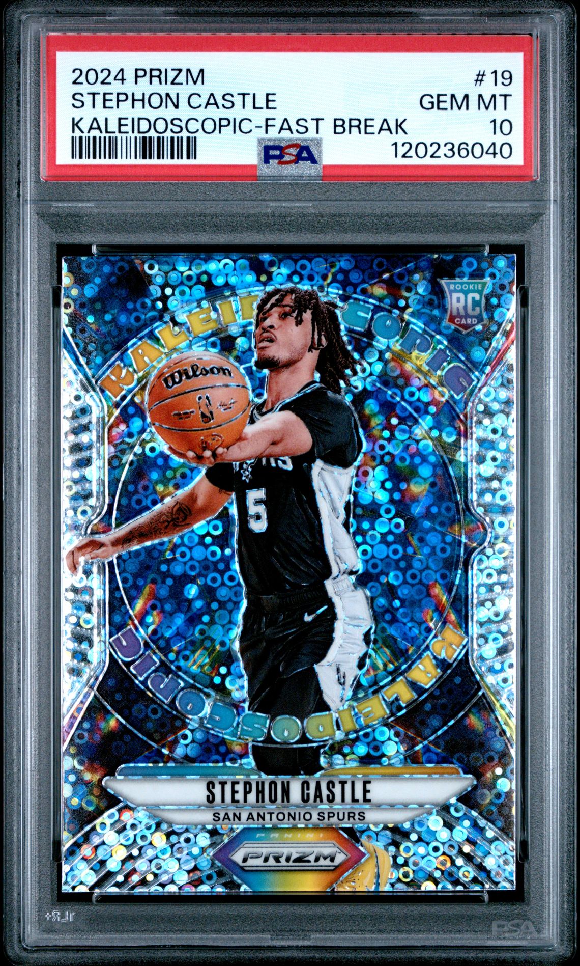 2024 Panini Prizm Kaleidoscopic Stephon Castle #19 (Kaleidoscopic-Fast Break) Gem Mt 10 front
