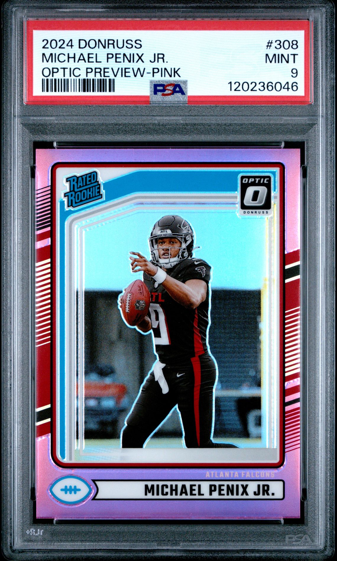 2024 Panini Donruss Michael Penix Jr. #308 (Optic Preview-Pink) Mint 9 front