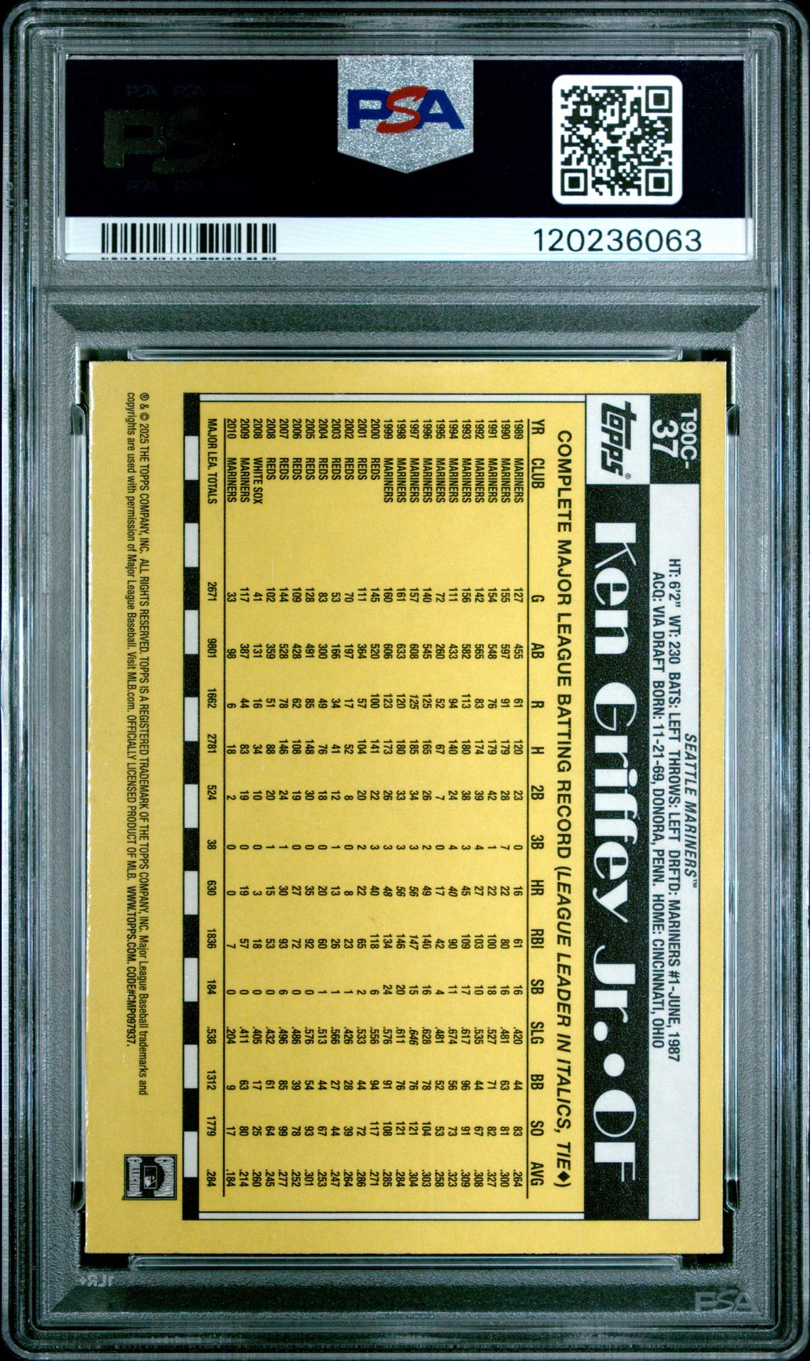 2025 Topps Silver Pack 1990 Chrome Promo Ken Griffey Jr. #37 Nm-Mt 8 back